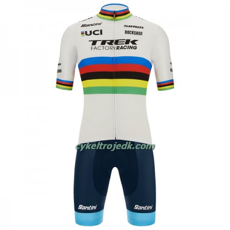 Cykeltøj + Cykelshorts 2022 Trek Factory Racing XC Verdens Mesterskab Flerfarvet Hvid